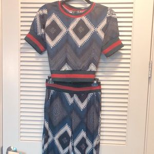 Silk two-piece pant set (short sleeve top)